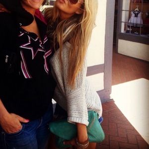 Short sleeve slouchy sweater